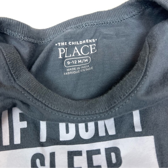 The Children’s Place Onsie “If I don’t sleep, you don’t sleep”Sz 9-12 Mo. - Picture 2 of 9